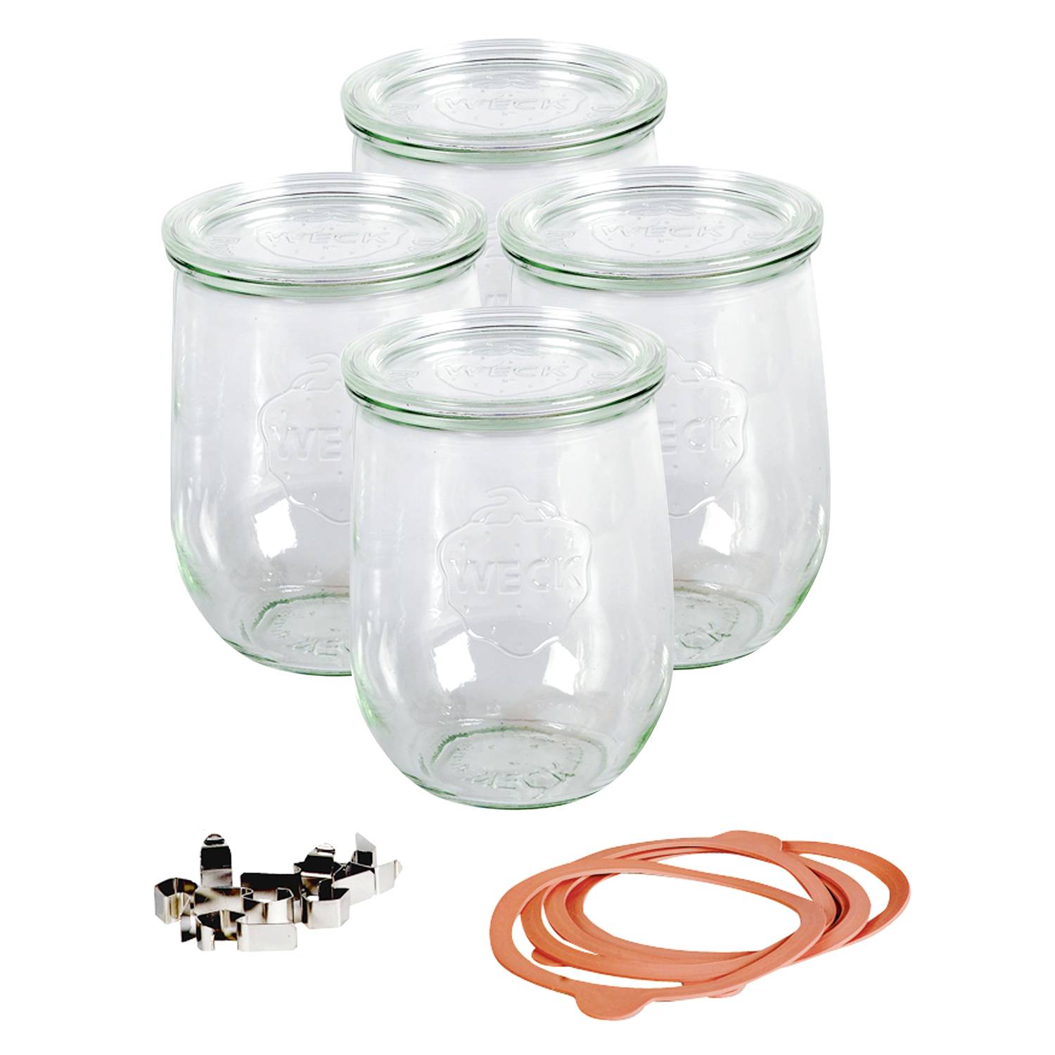 WECK 745803 Rundrandglas Tulpe100 1,0l., klar (4er Pack)