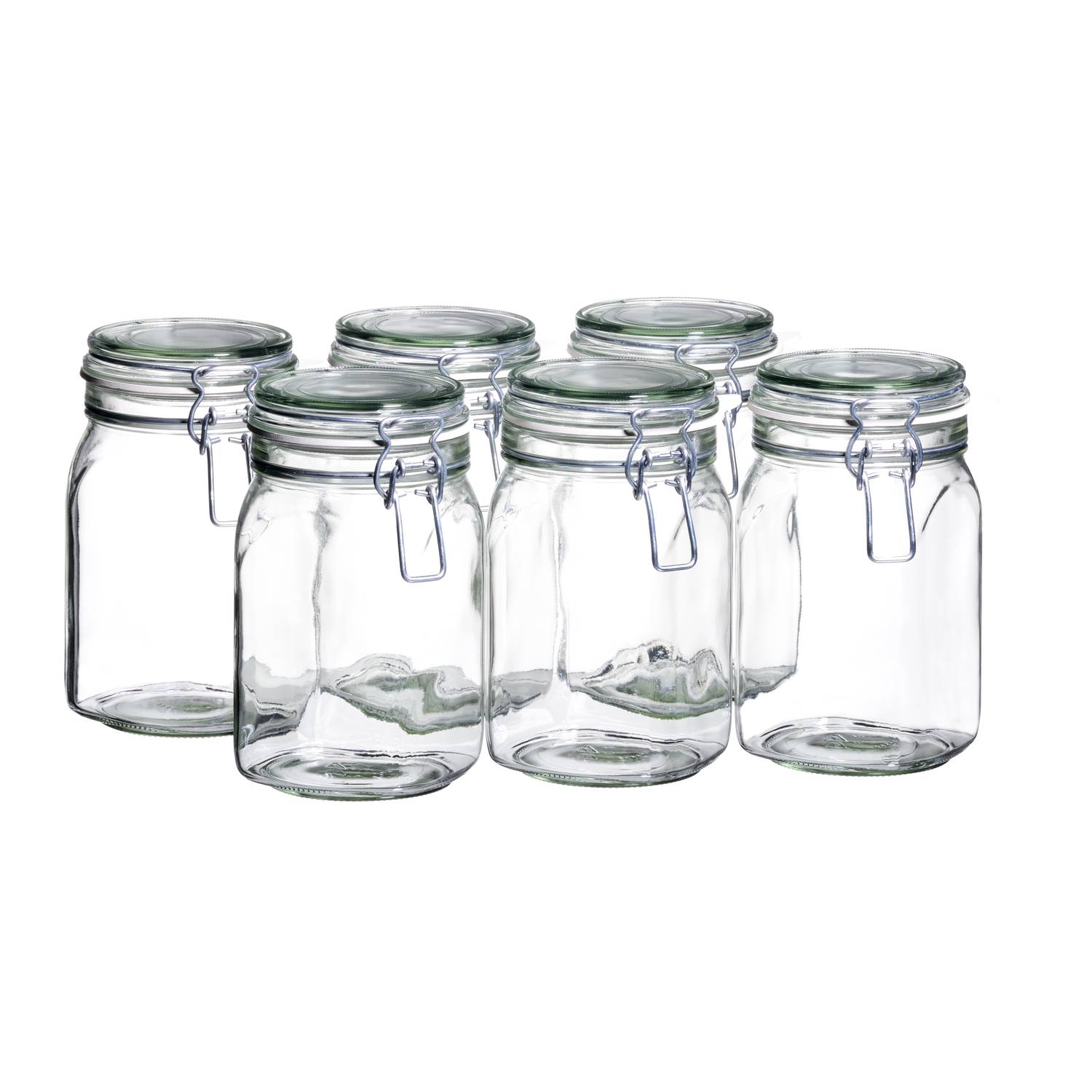 Mäser 113965 Gothika Einmachglas, Einweckglas, 1,05l, mit Bügelverschluss, klar (6 Stück)