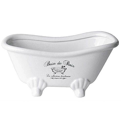 Schale Badewanne Bain de Paris Keramik 20 x 9 x 10 cm, weiß