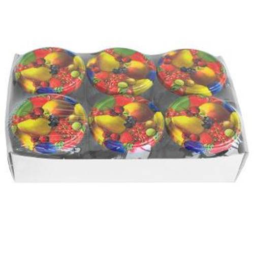EmSy 59024 Einkochgl. 258ml 82TO, klar/bunt (6er Pack)