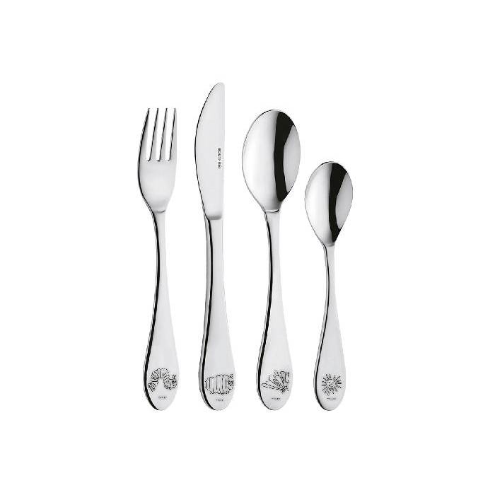 Raupe Nimmersatt 19409 Kinderbesteckset Raupe Nimmers, silber, 4-teilig (1 Set)