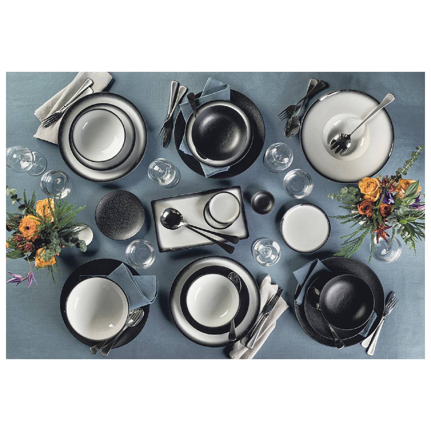 Maxwell & Williams AX0358 Caviar Granite Kaffeetasse 250 ml mit Untertasse, Keramik, marmoriert, granit