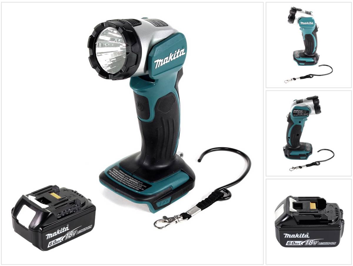 Makita DML 802 G1 Akku Lampe für 14,4 und 18 V Akku + 1x Akku 6,0 Ah - ohne Ladegerät