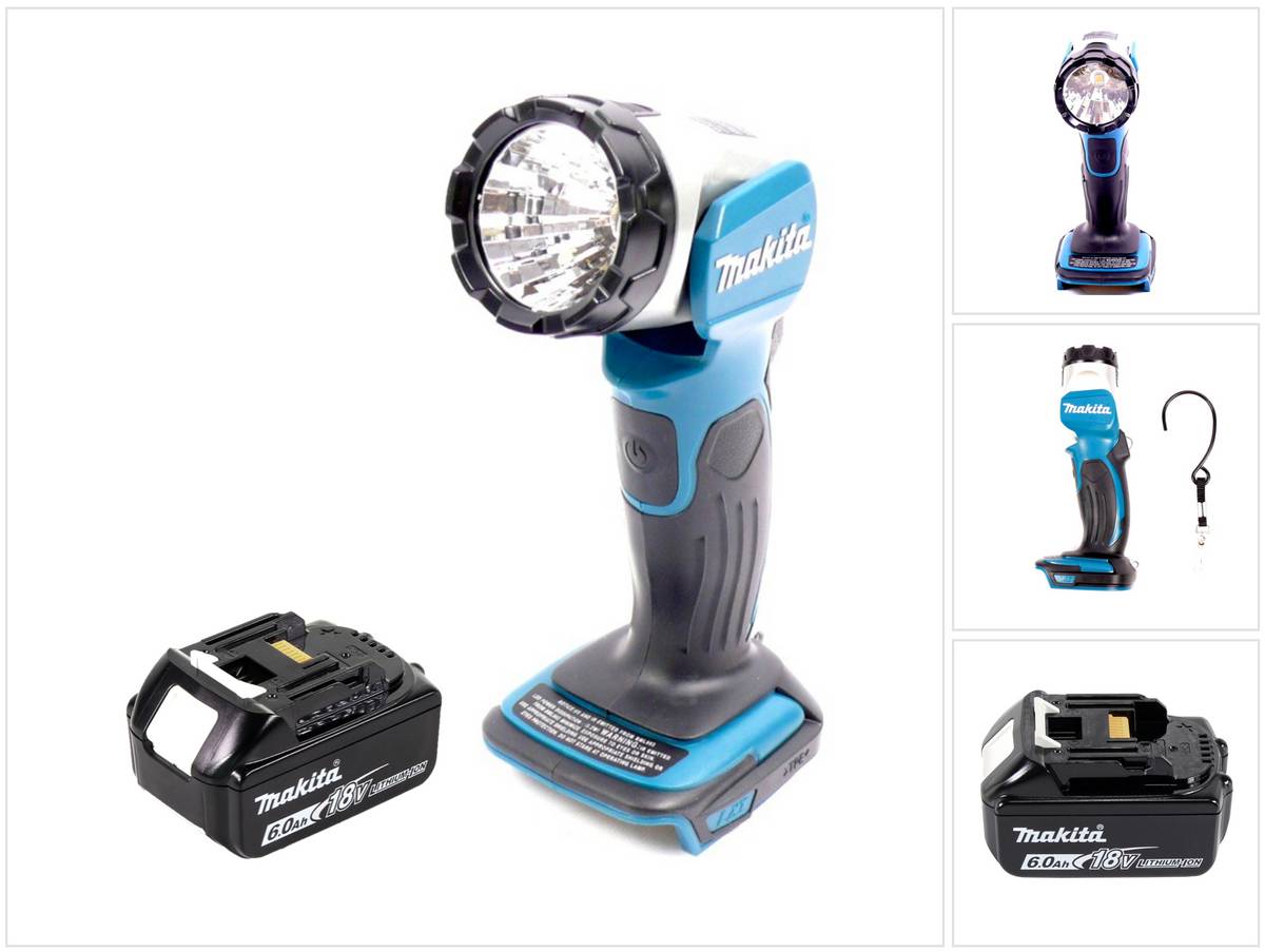 Makita BML 802 G1 Akku Lampe für 14,4 und 18V Akkus + 1x Akku 6,0 Ah - ohne Ladegerät