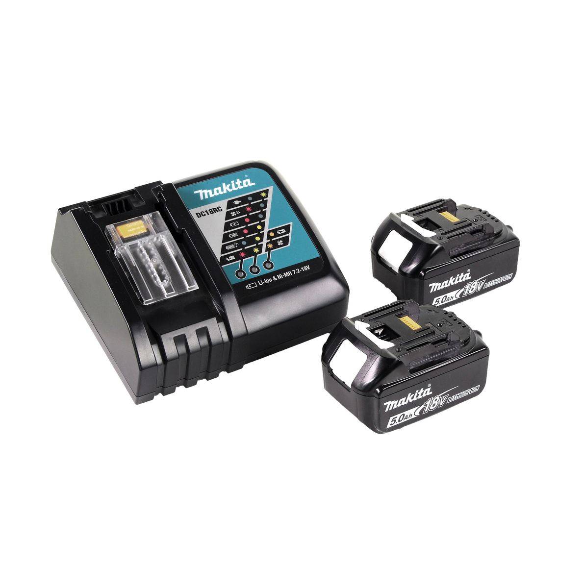 Makita DGA 519 RT Akku Winkelschleifer 18 V 125 mm Brushless X-Lock + 2x Akku 5,0 Ah + Ladegerät