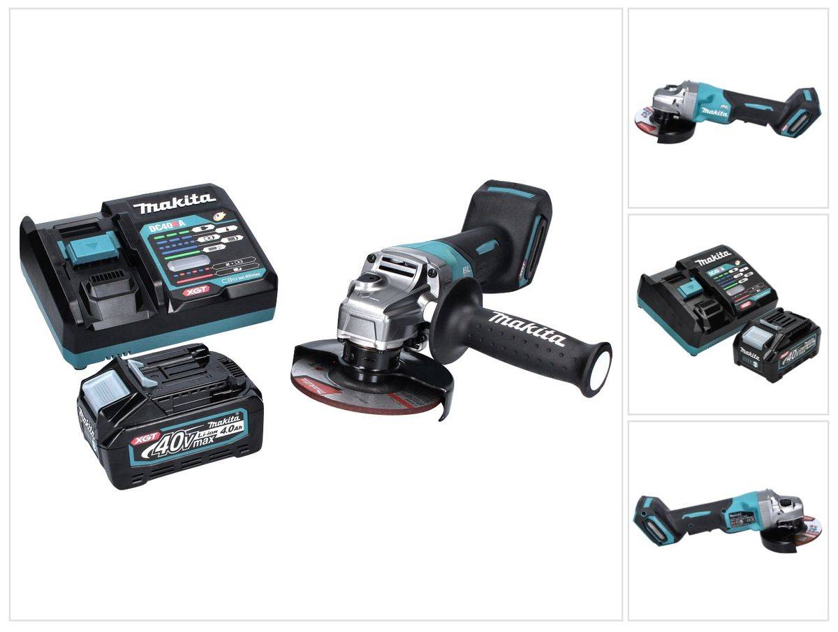 Makita GA 016 GM1 Akku Winkelschleifer 40 V max. 125 mm Brushless XGT + 1x Akku 4,0 Ah + Ladegerät