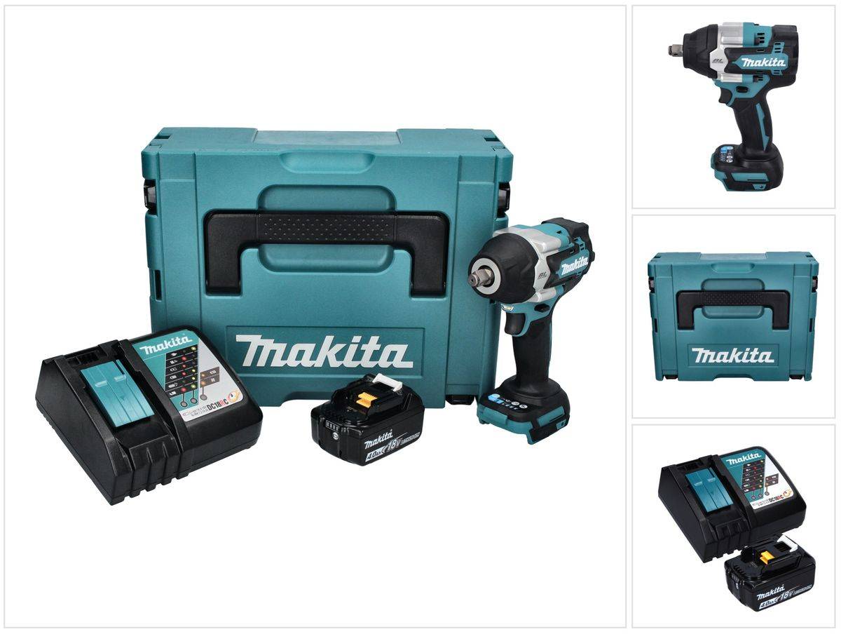 Makita DTW 700 RM1J Akku Schlagschrauber 18 V 700 Nm 1/2" XPT Brushless + 1x Akku 4,0 Ah + Ladegerät + Makpac