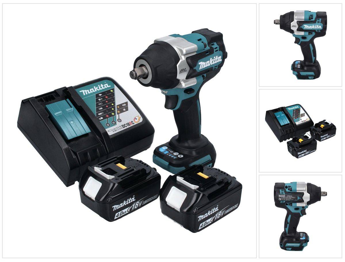 Makita DTW 700 RM Akku Schlagschrauber 18 V 700 Nm 1/2" XPT Brushless + 2x Akku 4,0 Ah + Ladegerät