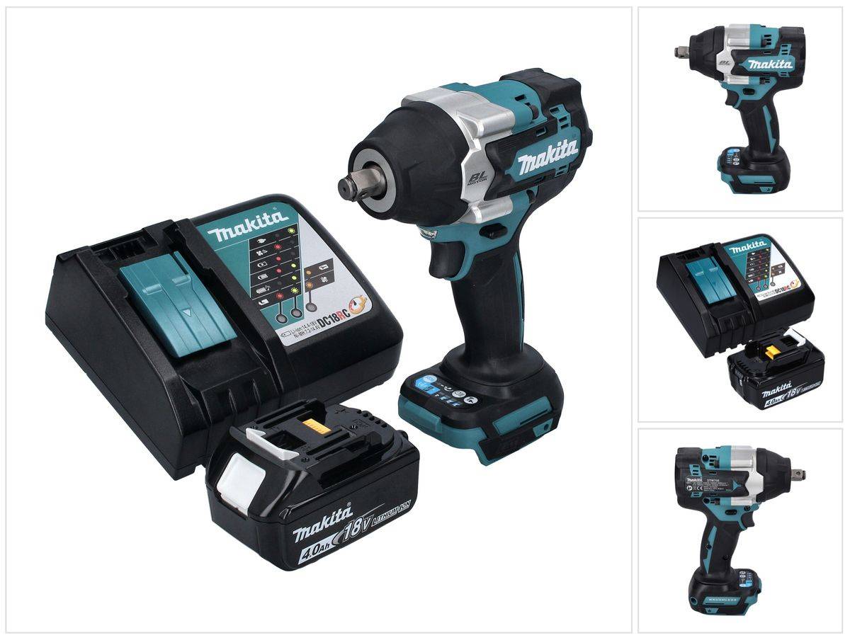 Makita DTW 700 RM1 Akku Schlagschrauber 18 V 700 Nm 1/2" XPT Brushless + 1x Akku 4,0 Ah + Ladegerät