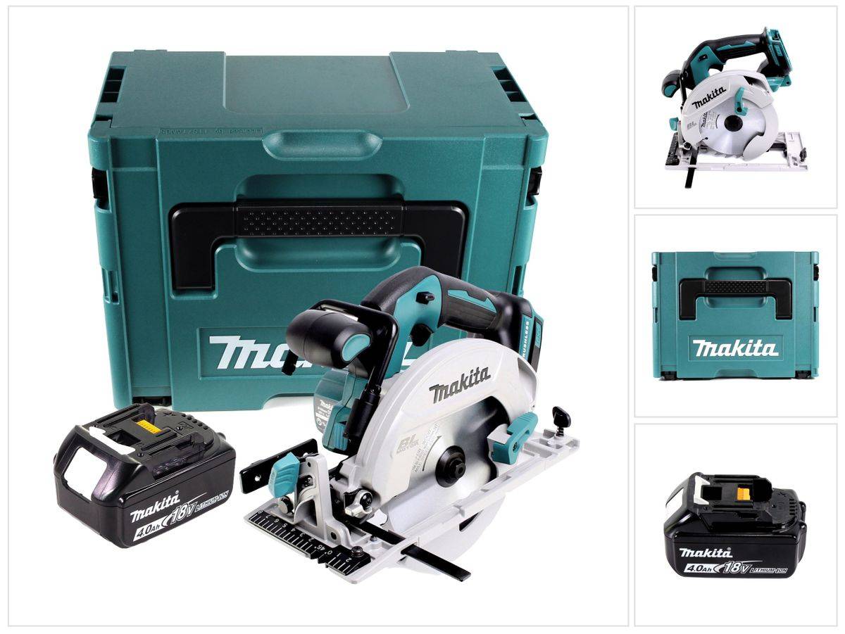 Makita DHS 680 M1J Akku Handkreissäge 18 V 165 mm Brushless + 1x Akku 4,0 Ah + Makpac - ohne Ladegerät
