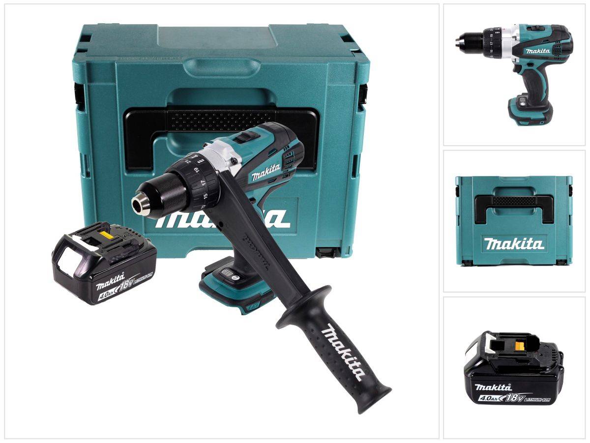 Makita DDF 458 M1J Akku Bohrschrauber 18 V 91 Nm + 1x Akku 4,0 Ah + Makpac - ohne Ladegerät