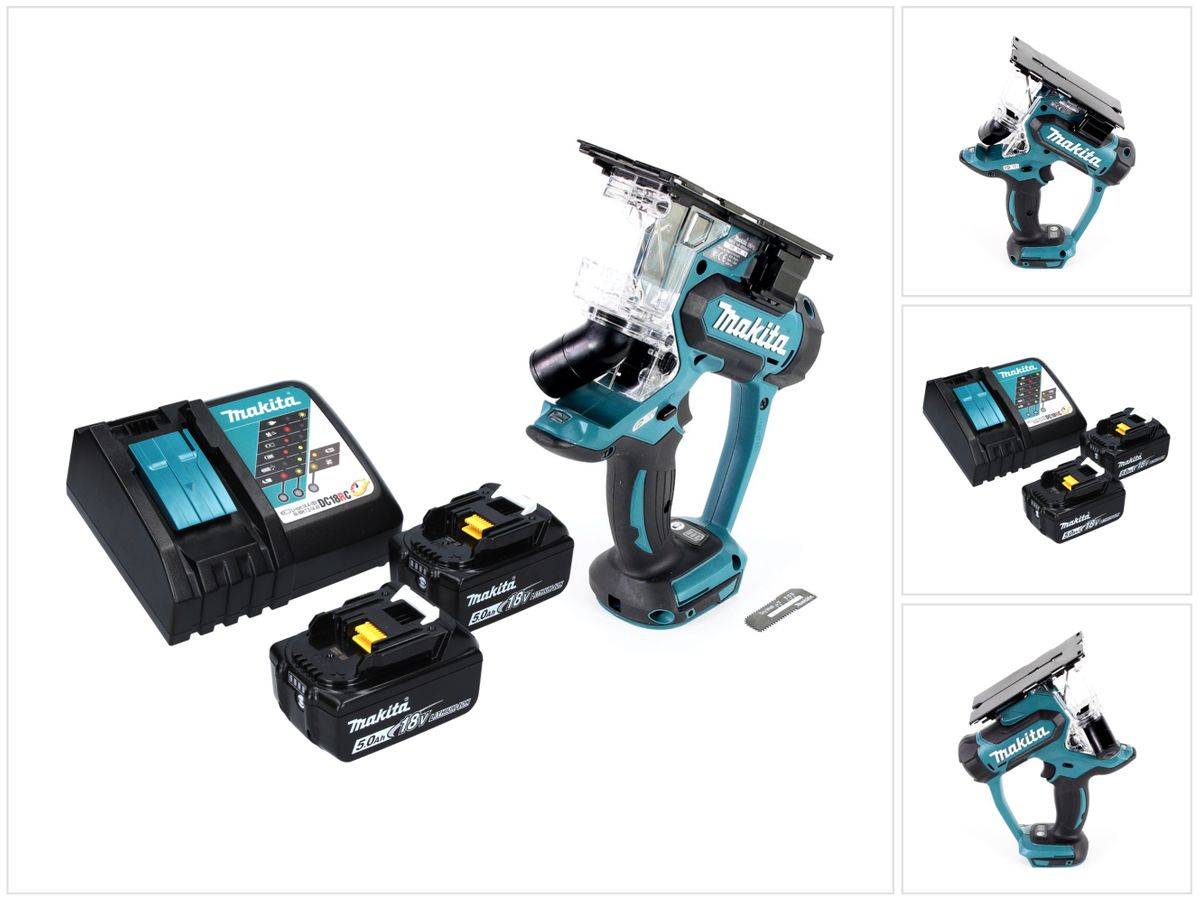 Makita DSD 180 RT Akku Gipskartonsäge 18 V + 2x Akku 5,0 Ah + Ladegerät