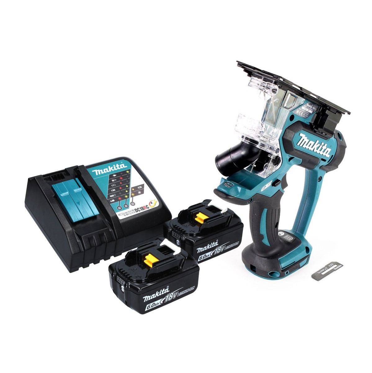 Makita DSD 180 RG Akku Gipskartonsäge 18 V + 2x Akku 6,0 Ah + Ladegerät