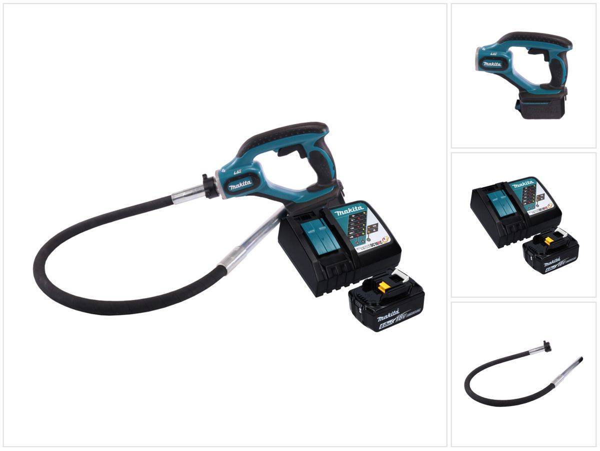 Makita DVR 450 RG1 Akku Betonverdichter 18 V 1,2 m + 1x Akku 6,0 Ah + Ladegerät