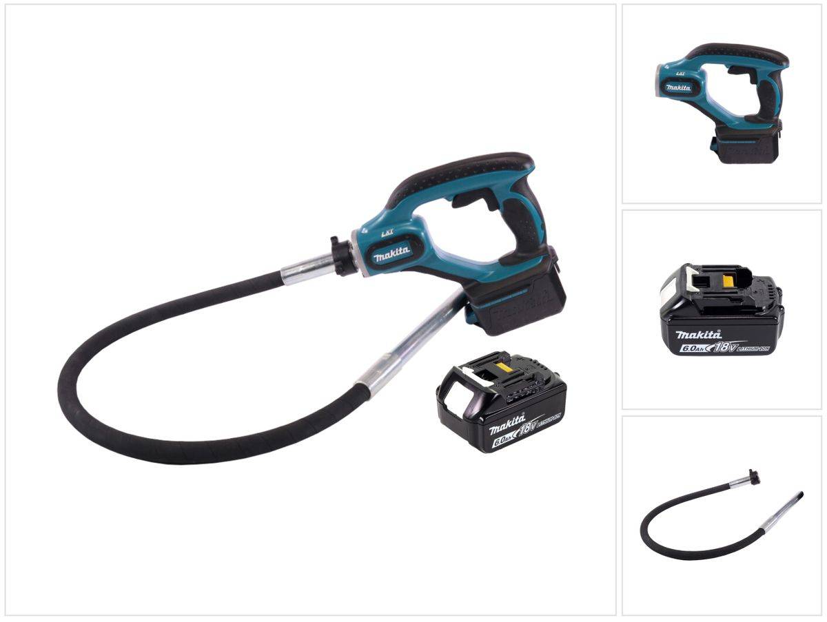Makita DVR 450 G1 Akku Betonverdichter 18 V 1,2 m + 1x Akku 6,0 Ah - ohne Ladegerät