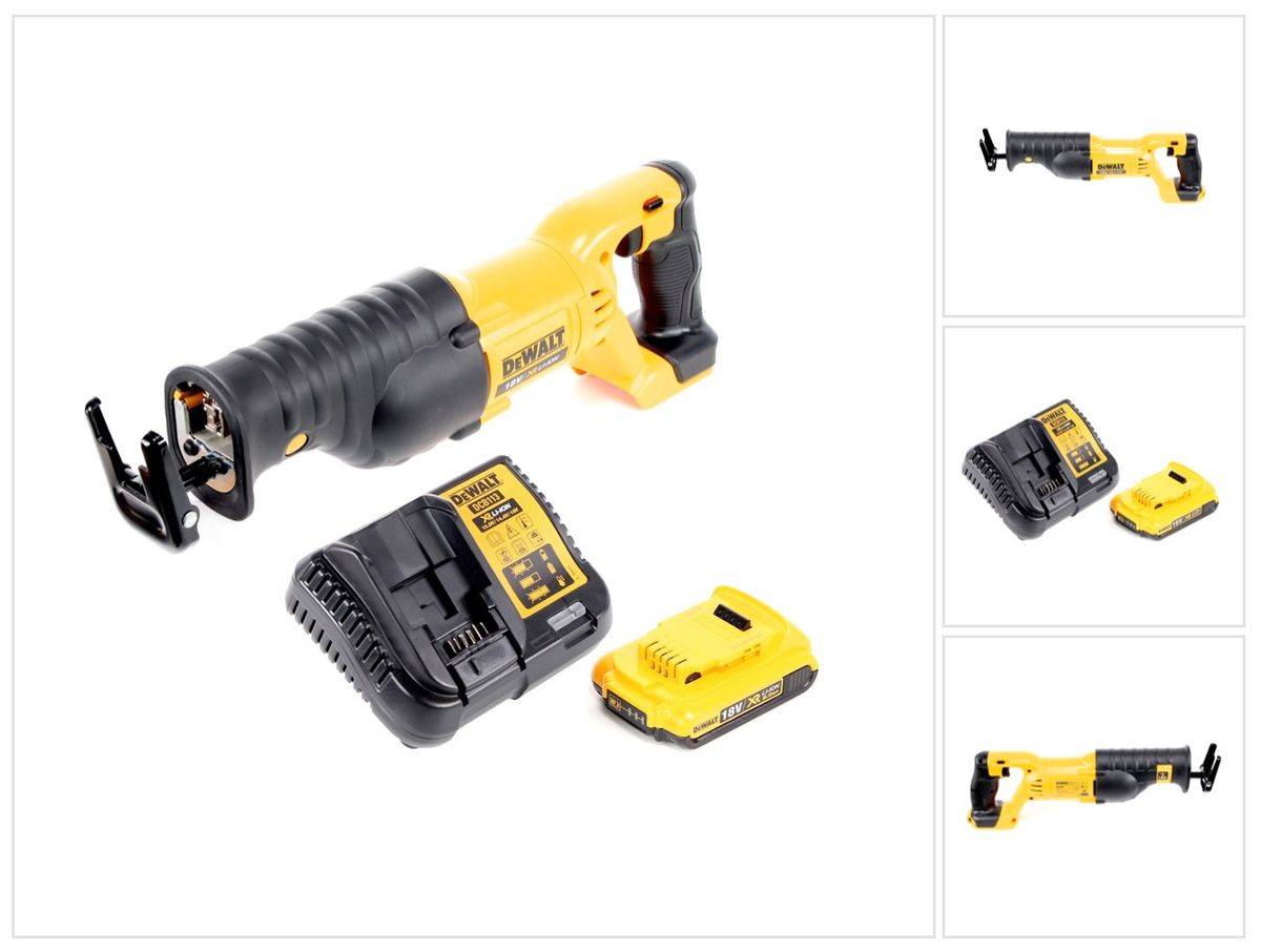 Dewalt DCS 380 D1 Akku Säbelsäge Reciprosäge 18 V + 1x Akku 2,0 Ah + Ladegerät