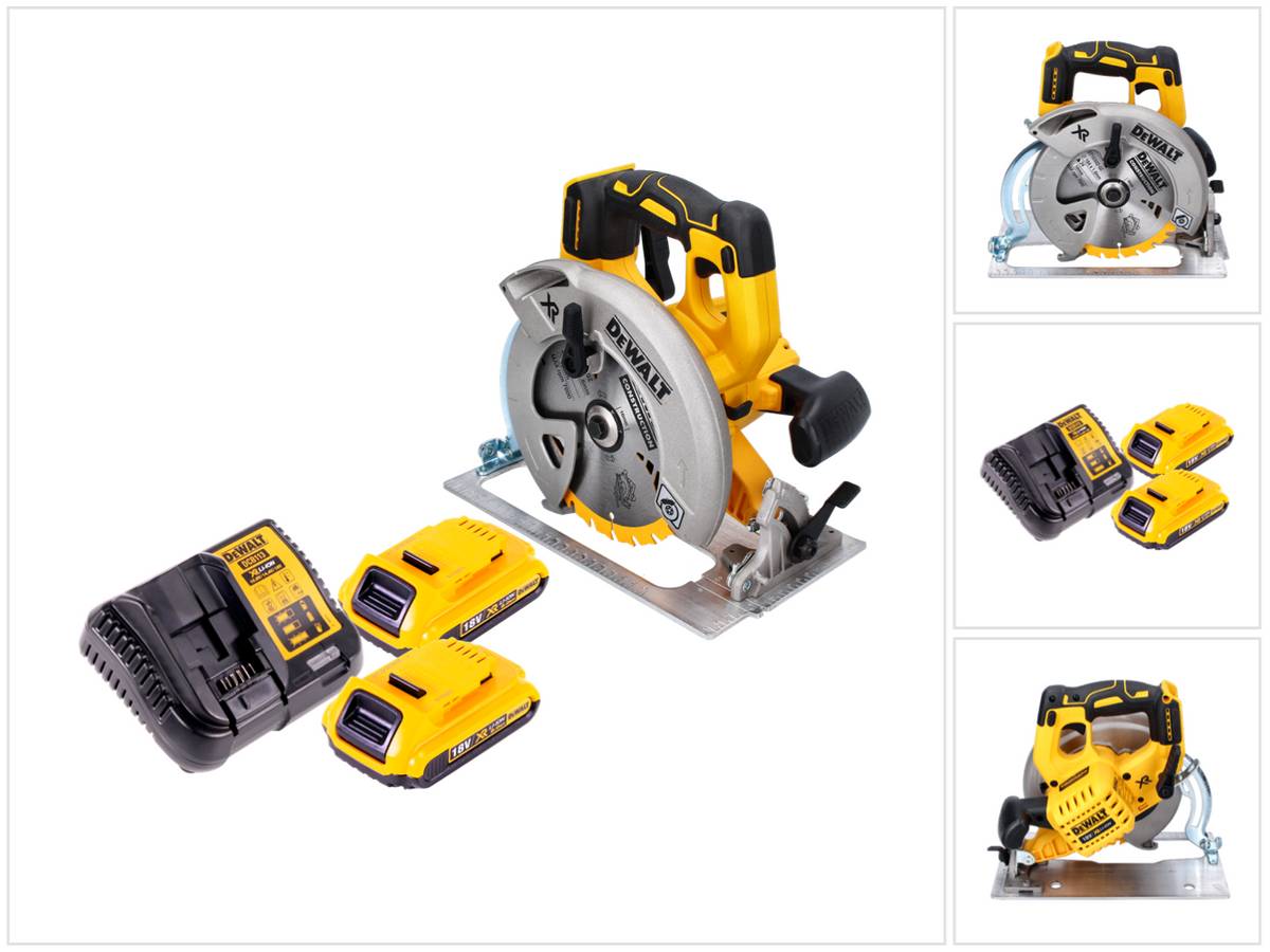 DeWalt DCS 570 D2 Akku Handkreissäge 18 V 184 mm Brushless + 2x Akku 2,0 Ah + Ladegerät