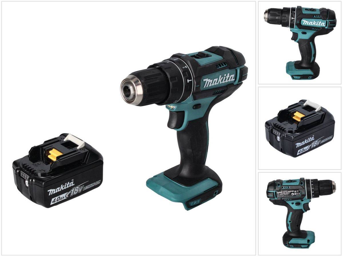Makita DHP 482 M1 Akku Schlagbohrschrauber 18 V 62 Nm + 1x Akku 4,0 Ah - ohne Ladegerät