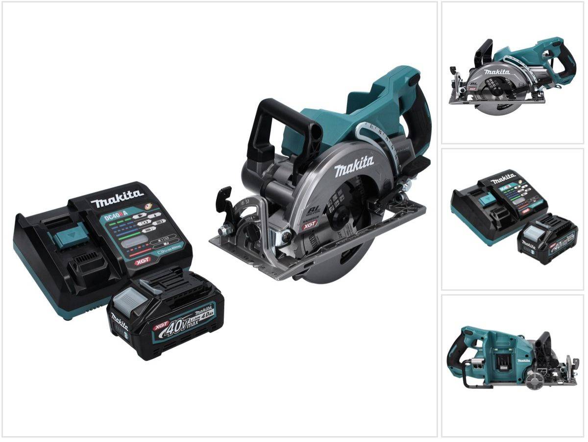 Makita RS 001 GM1 Akku Handkreissäge 40 V max. 185 mm Brushless + 1x Akku 4,0 Ah + Ladegerät
