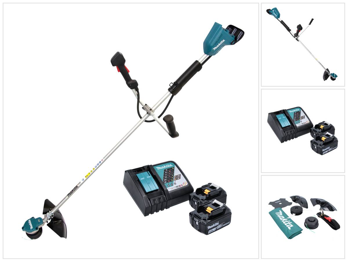 Makita DUR 368 ARM Akku Freischneider 36 V ( 2 x 18 V ) Zweihandgriff Brushless + 2x Akku 4,0 Ah + Ladegerät