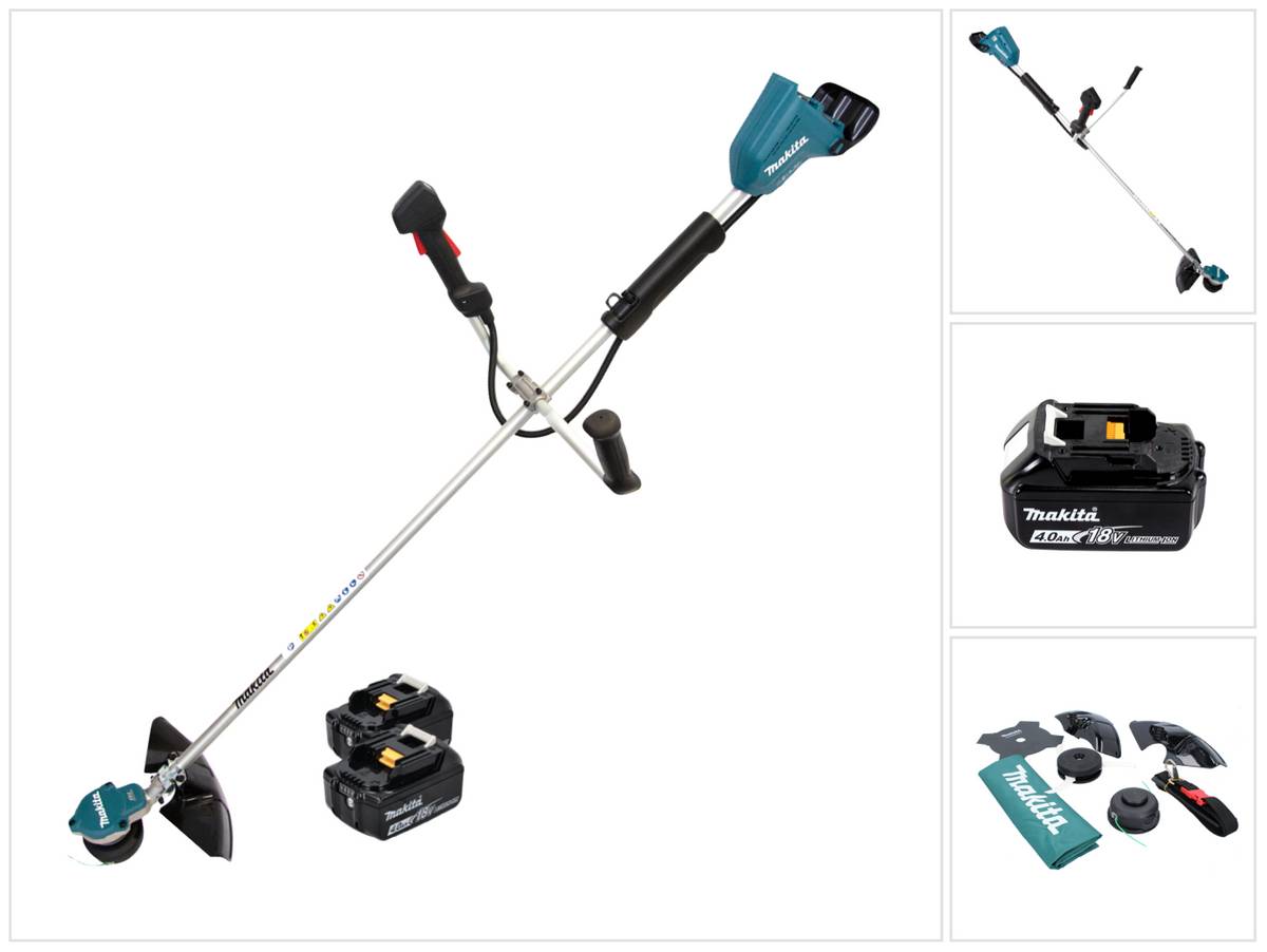 Makita DUR 368 AM Akku Freischneider 36 V ( 2 x 18 V ) Zweihandgriff Brushless + 2x Akku 4,0 Ah - ohne Ladegerät