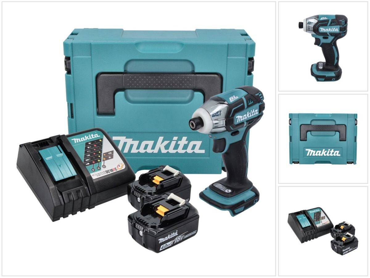 Makita DTS 141 RMJ Akku Impulsschrauber 18 V 40 Nm 1/4" Brushless + 2x Akku 4,0 Ah + Ladegerät + Makpac