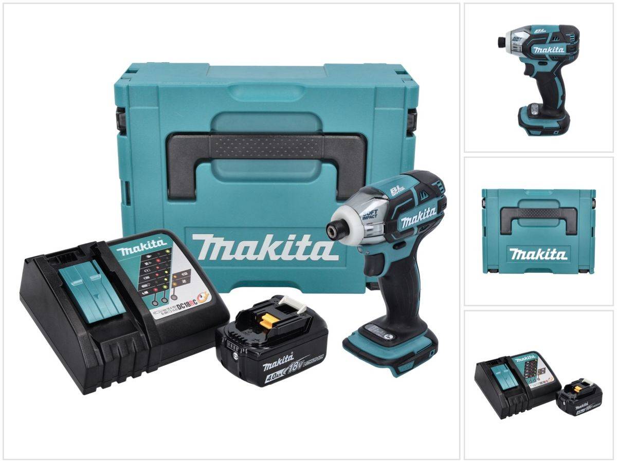 Makita DTS 141 RM1J Akku Impulsschrauber 18 V 40 Nm 1/4" Brushless + 1x Akku 4,0 Ah + Ladegerät + Makpac