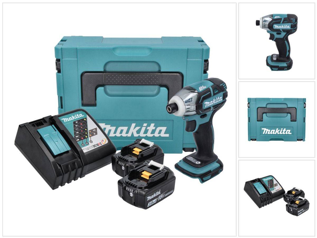 Makita DTS 141 RFJ Akku Impulsschrauber 18 V 40 Nm 1/4" Brushless + 2x Akku 3,0 Ah + Ladegerät + Makpac