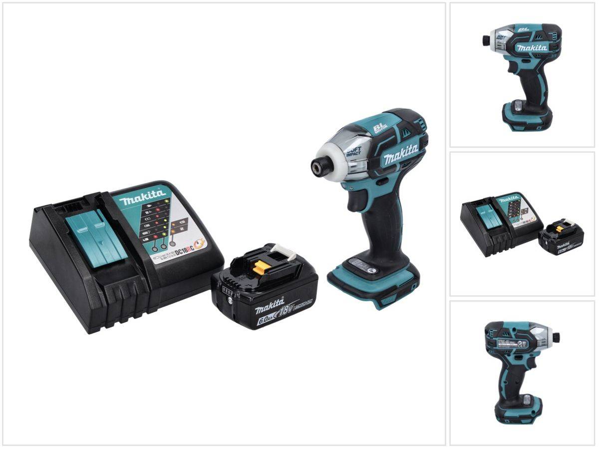 Makita DTS 141 RG1 Akku Impulsschrauber 18 V 40 Nm 1/4" Brushless + 1x Akku 6,0 Ah + Ladegerät