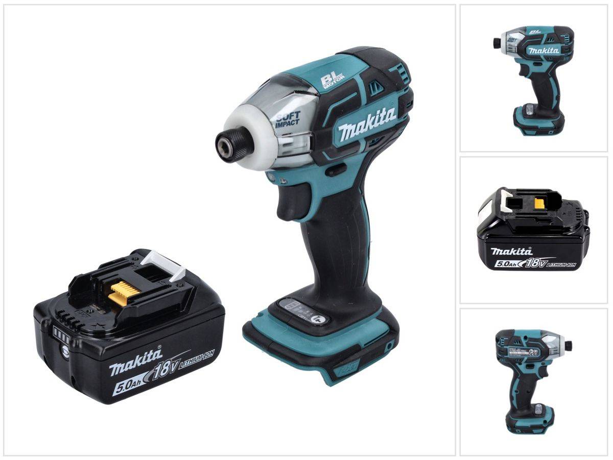 Makita DTS 141 T1 Akku Impulsschrauber 18 V 40 Nm 1/4" Brushless + 1x Akku 5,0 Ah - ohne Ladegerät