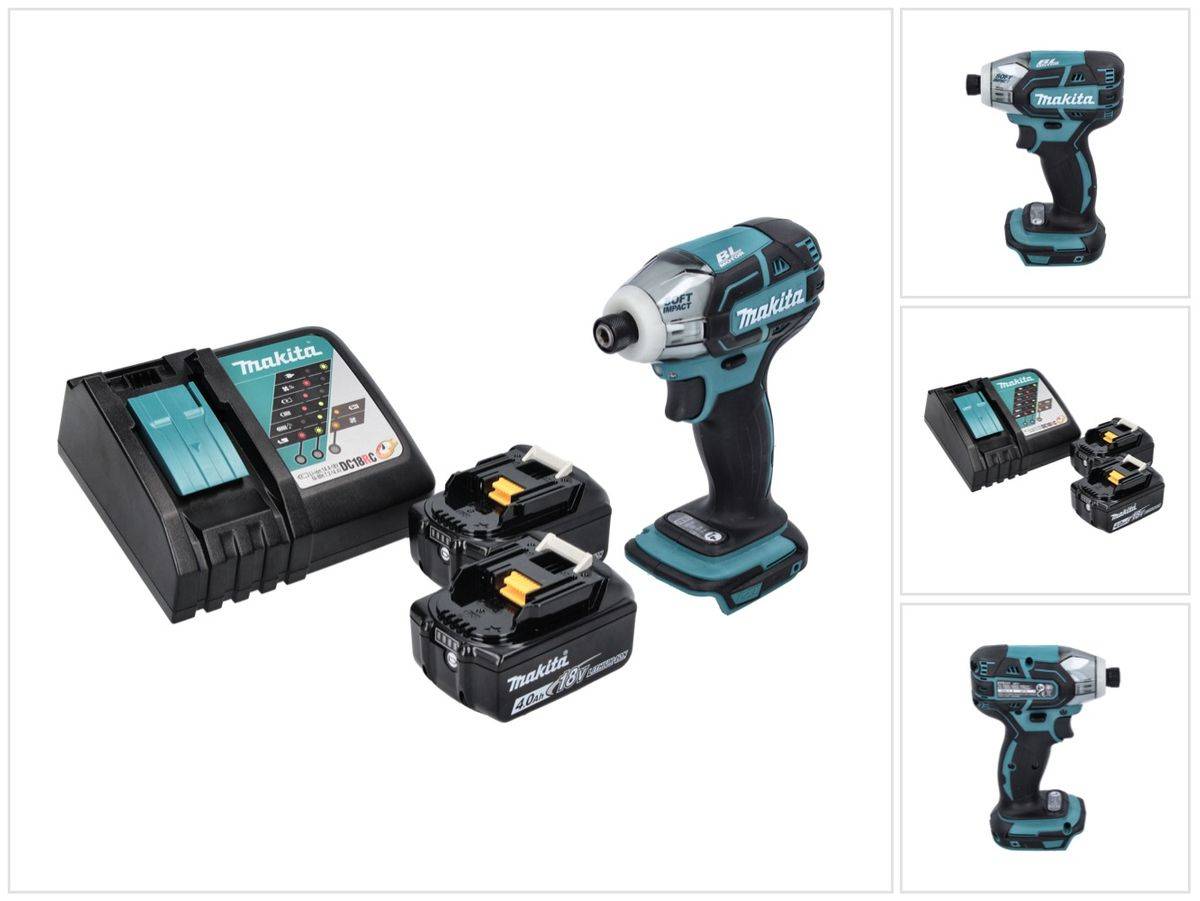 Makita DTS 141 RM Akku Impulsschrauber 18 V 40 Nm 1/4" Brushless + 2x Akku 4,0 Ah + Ladegerät
