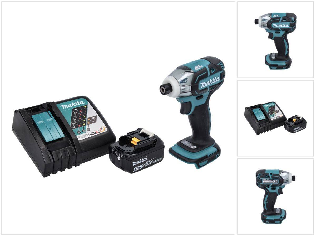 Makita DTS 141 RM1 Akku Impulsschrauber 18 V 40 Nm 1/4" Brushless + 1x Akku 4,0 Ah + Ladegerät
