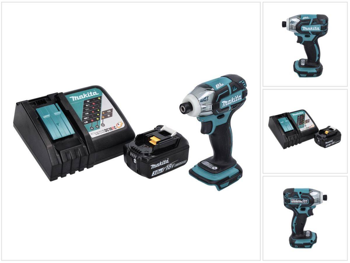 Makita DTS 141 RF1 Akku Impulsschrauber 18 V 40 Nm 1/4" Brushless + 1x Akku 3,0 Ah + Ladegerät