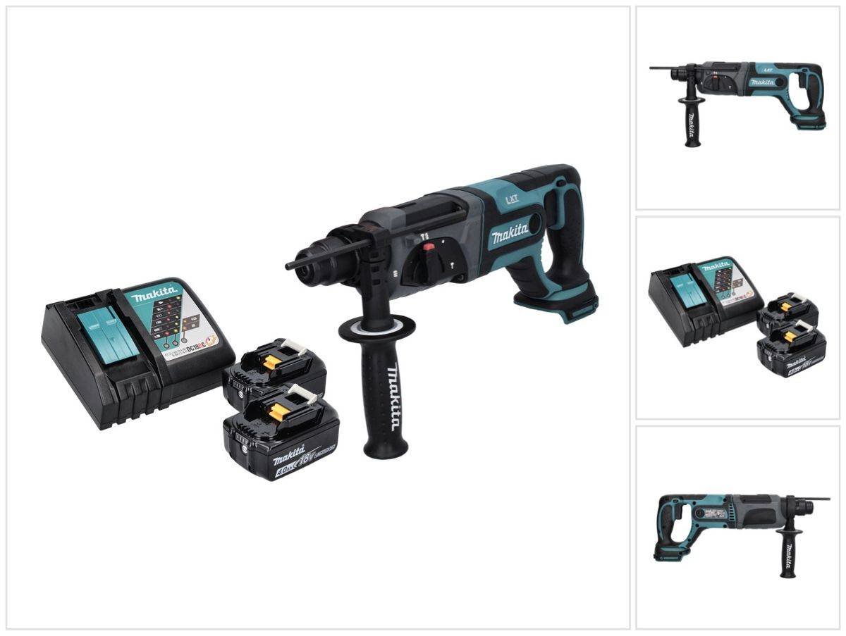 Makita DHR 241 RM Akku Bohrhammer 18 V 2,0 J SDS plus + 2x Akku 4,0 Ah + Ladegerät