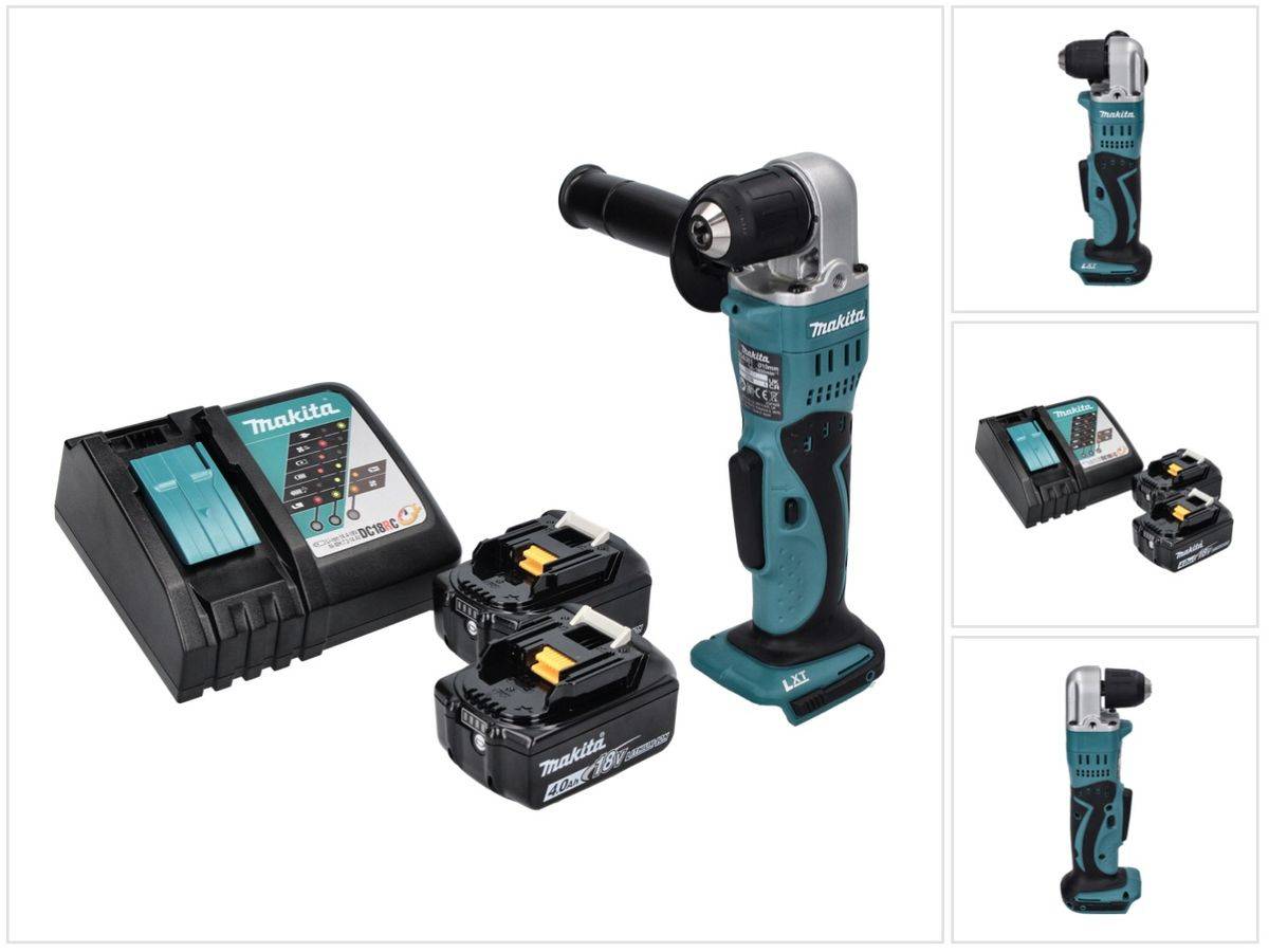 Makita DDA 351 RM Akku Winkelbohrmaschine 18 V 13,5 Nm + 2x Akku 4,0 Ah + Ladegerät