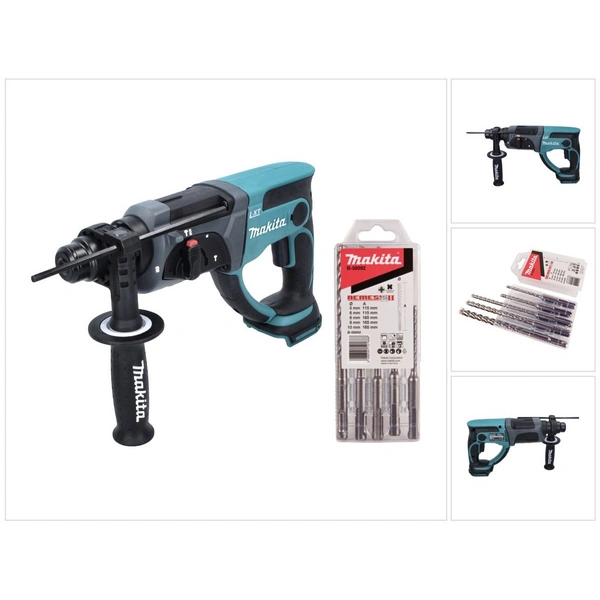 Makita DHR 202 Z Akku Kombihammer 18 V 2,0 J SDS Plus + 5 tlg. Bohrer Set - ohne Akku, ohne Ladegerät Makita DHR 202 Z Akku Kombihammer 18 V 2,0 J SDS Plus + 5 tlg. Bohrer Set - ohne Akku, ohne Ladegerät
