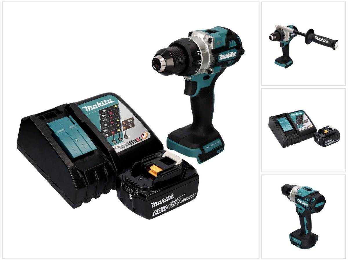 Maktia DDF 486 RG1 Akku Bohrschrauber 18 V 130 Nm Brushless + 1x Akku 6,0 Ah + Ladegerät