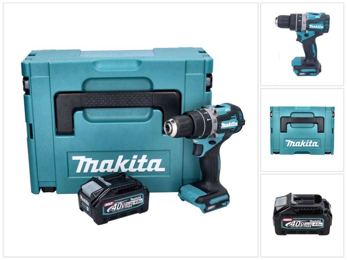 Makita HP 002 GM101 Akku Schlagbohrschrauber 40 V 64 Nm Brushless + 1x Akku 4,0 Ah + Makpac - ohne Ladegerät