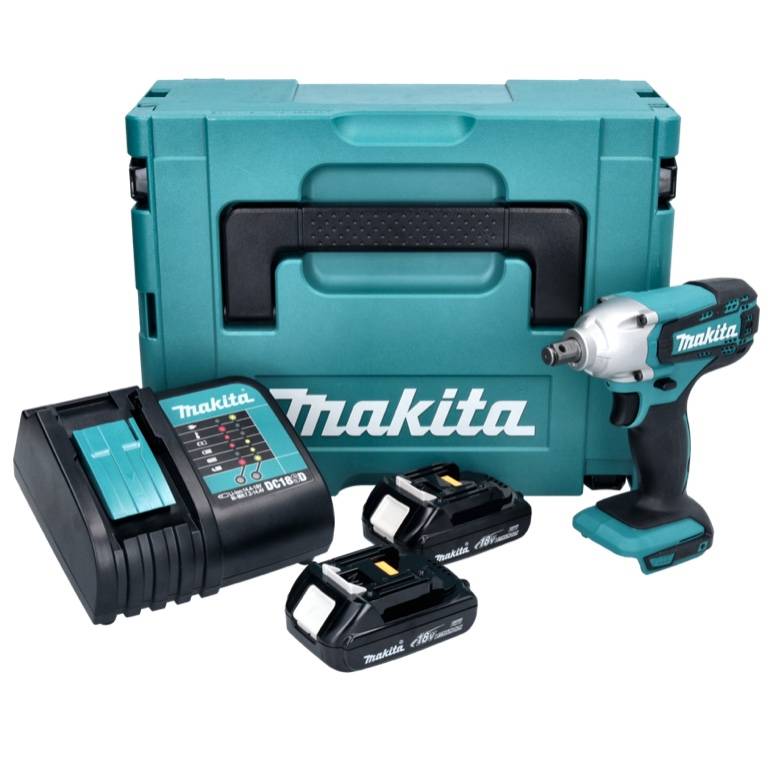 Makita DTW 190 SYJ Akku Schlagschrauber 18 V 1/2" 190 Nm + 2x Akku 1,3 Ah + Ladegerät + Makpac
