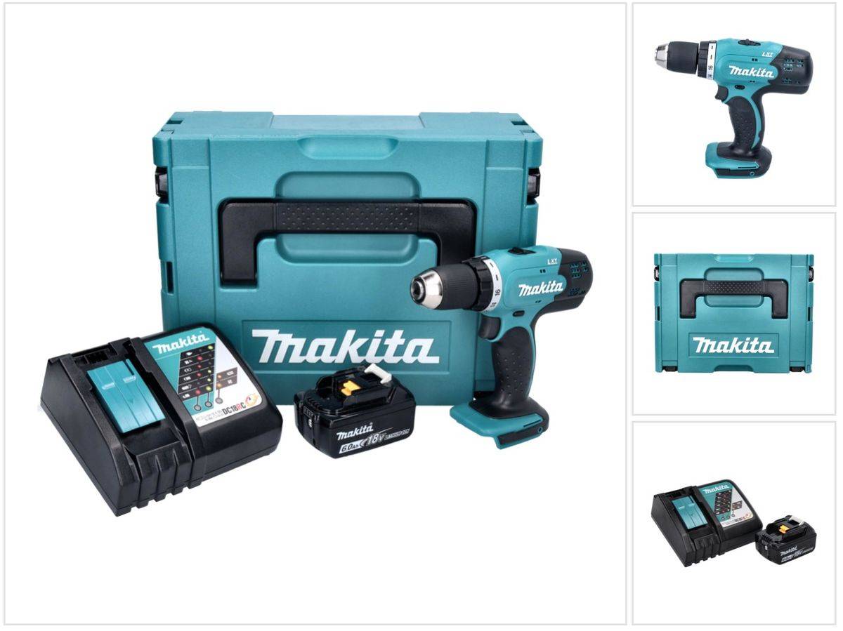 Makita DDF 453 RG1J Akku Bohrschrauber 18 V 42 Nm + 1x Akku 6,0 Ah + Ladegerät + Makpac