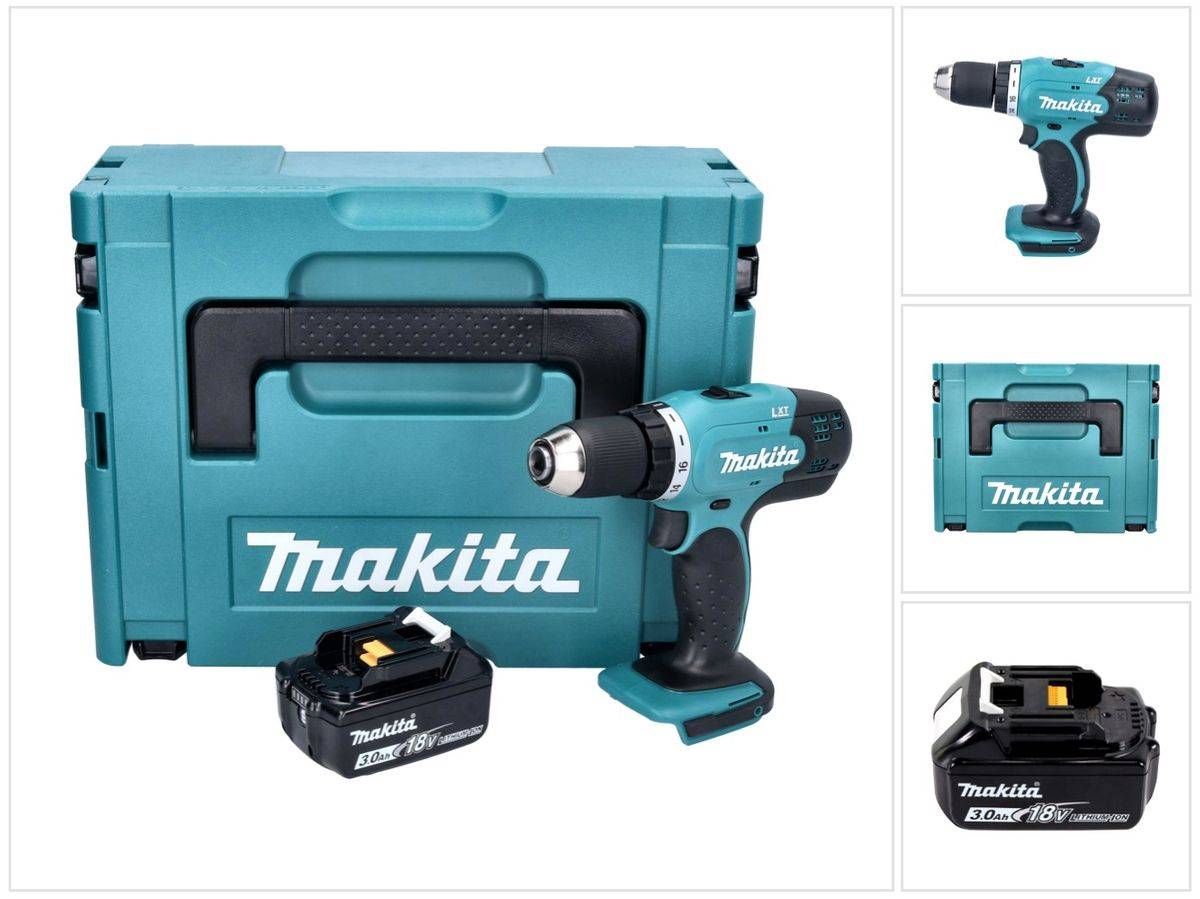 Makita DDF 453 F1J Akku Bohrschrauber 18 V 42 Nm + 1x Akku 3,0 Ah + Makpac - ohne Ladegerät