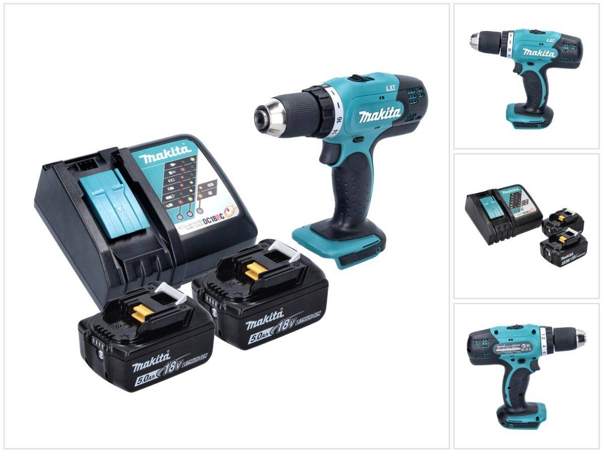 Makita DDF 453 RT Akku Bohrschrauber 18 V 42 Nm + 2x Akku 5,0 Ah + Ladegerät