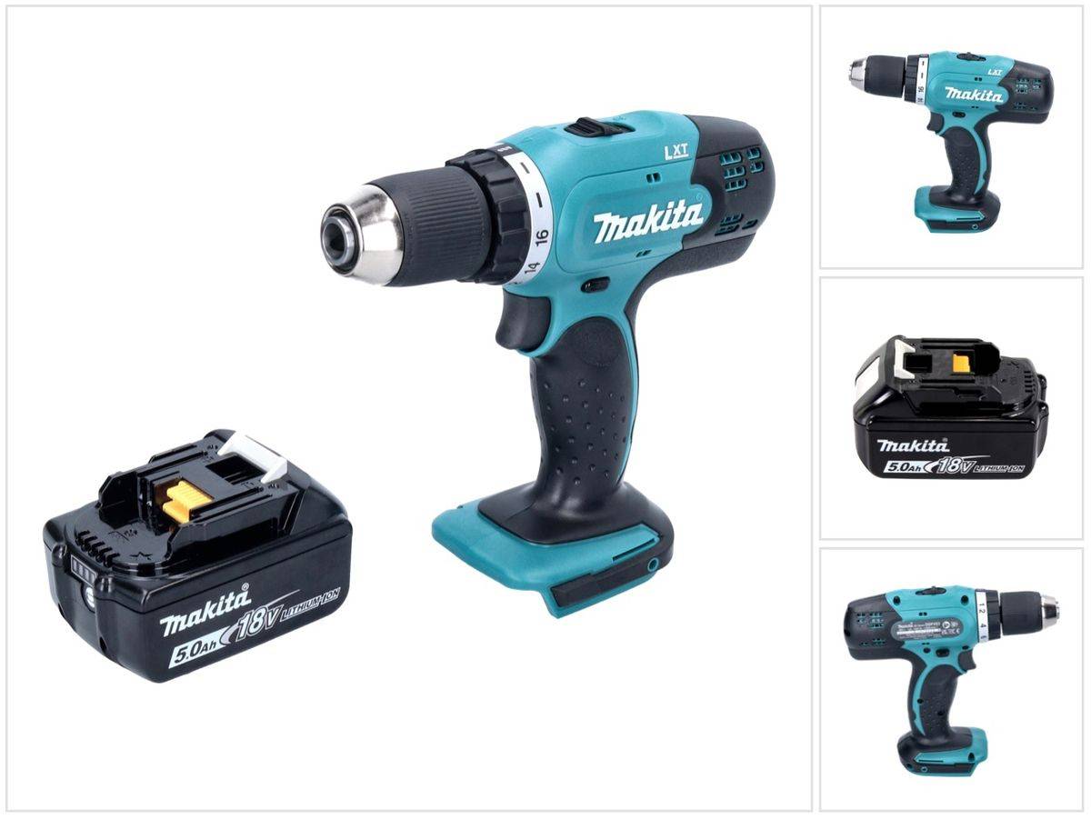 Makita DDF 453 T1 Akku Bohrschrauber 18 V 42 Nm + 1x Akku 5,0 Ah - ohne Ladegerät
