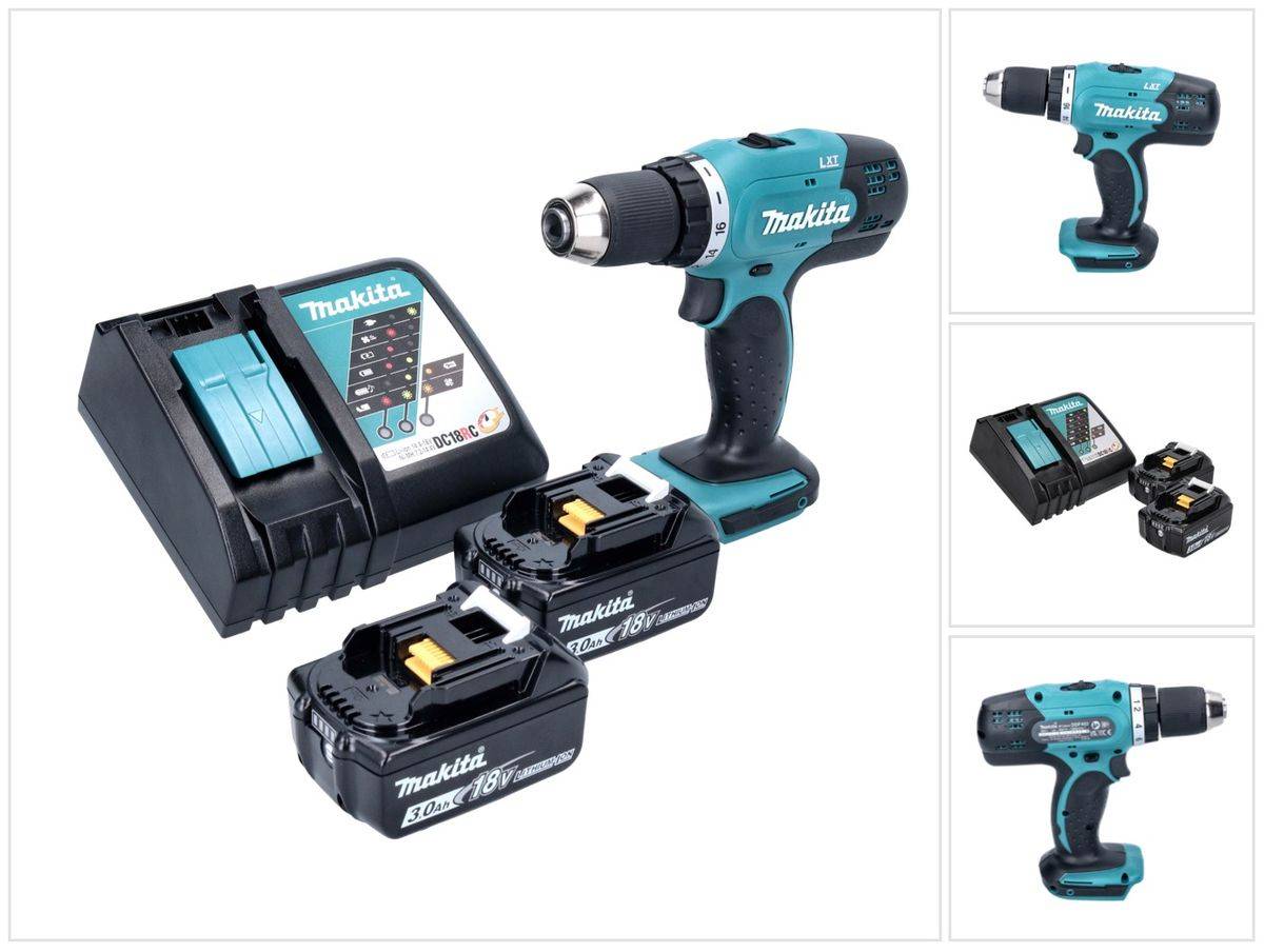 Makita DDF 453 RF Akku Bohrschrauber 18 V 42 Nm + 2x Akku 3,0 Ah + Ladegerät