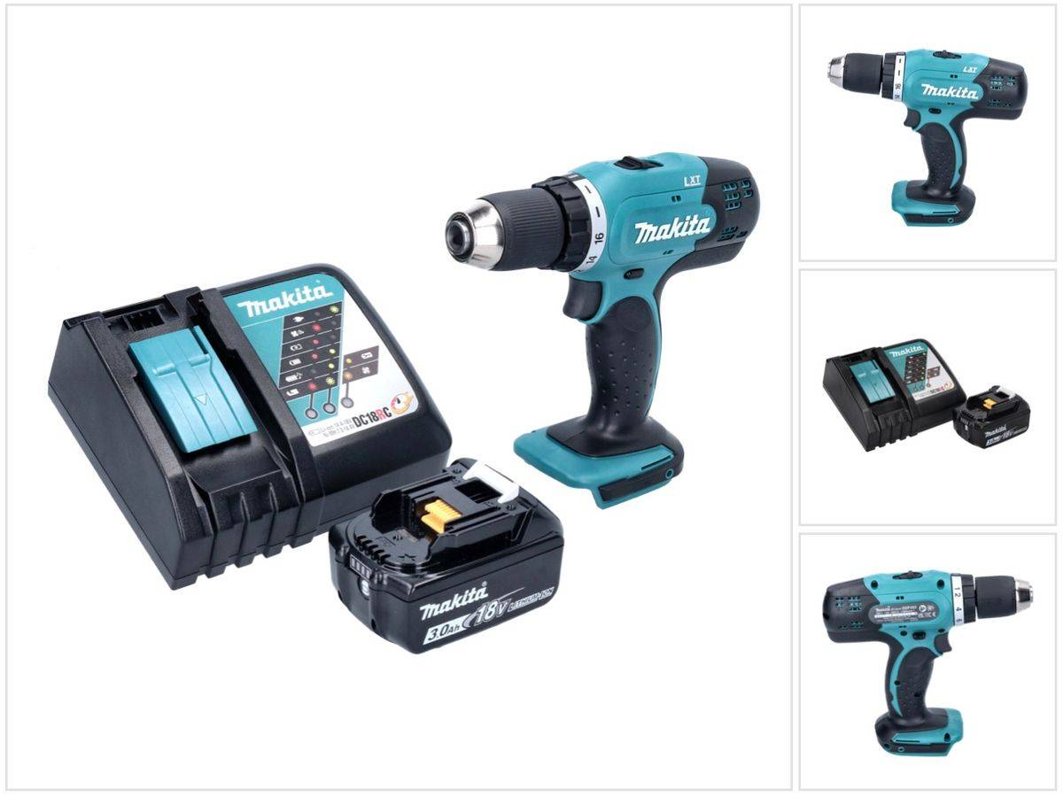 Makita DDF 453 RF1 Akku Bohrschrauber 18 V 42 Nm + 1x Akku 3,0 Ah + Ladegerät