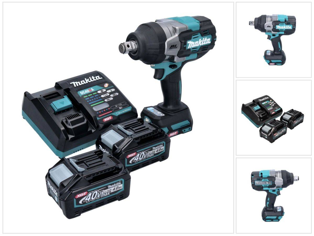 Makita TW 001 GM201 Akku Schlagschrauber 40 V max. 1800 Nm Brushless XGT + 2x Akku 4,0 Ah + Ladegerät