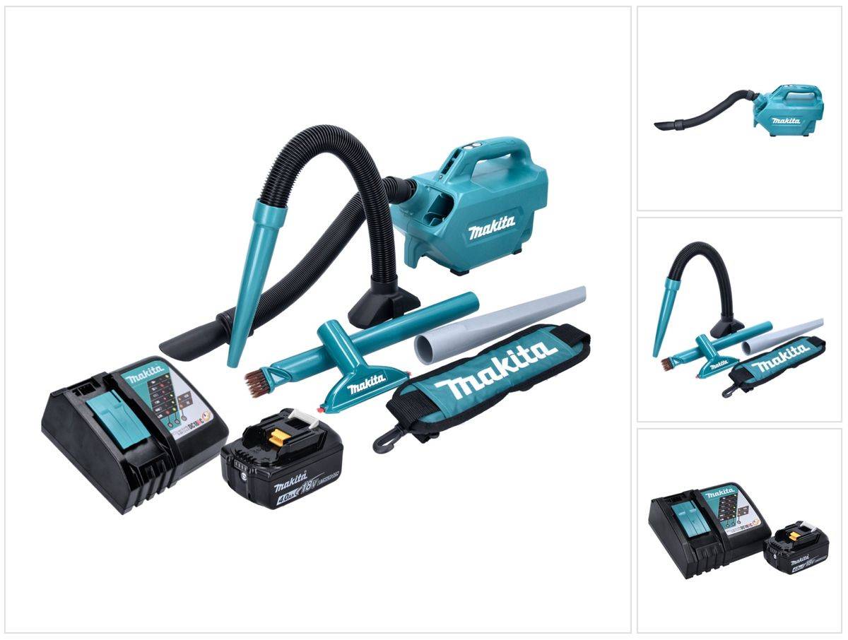 Makita DCL 184 RM1 Akku Staubsauger 18 V 54 mbar 0,5 l + 1x Akku 4,0 Ah + Ladegerät