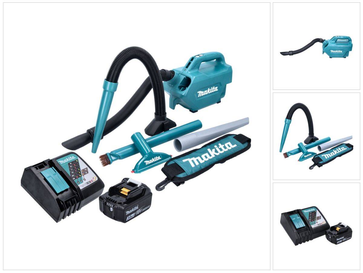 Makita DCL 184 RF1 Akku Staubsauger 18 V 54 mbar 0,5 l + 1x Akku 3,0 Ah + Ladegerät