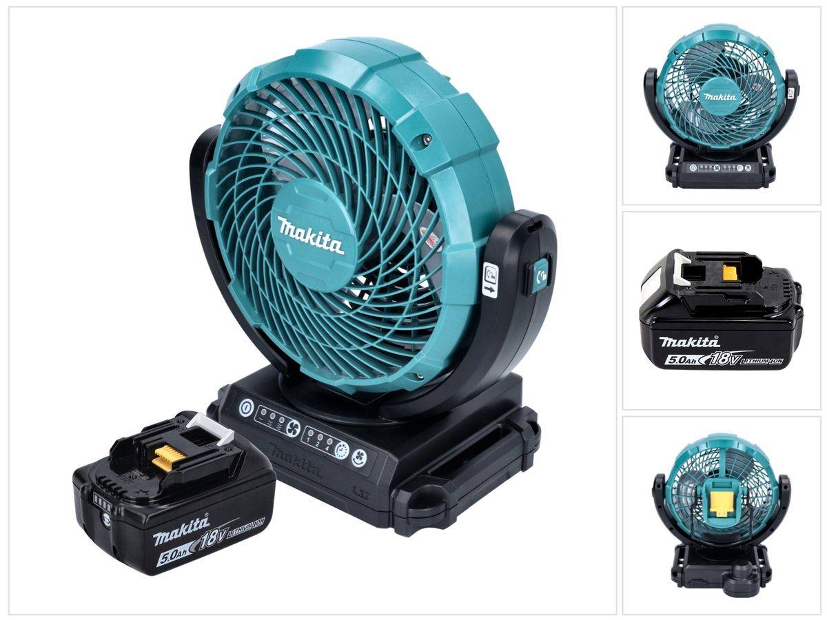 Makita DCF 102 T1 Akku Ventilator Lüfter 18 V 18 cm + 1x Akku 5,0 Ah - ohne Ladegerät