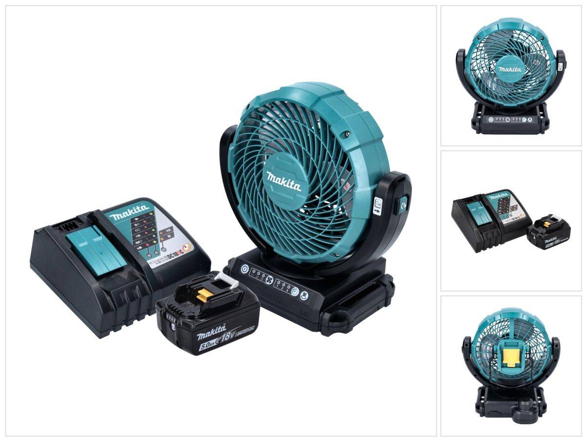 Makita DCF 102 RT1 Akku Ventilator Lüfter 18 V 18 cm + 1x Akku 5,0 Ah + Ladegerät